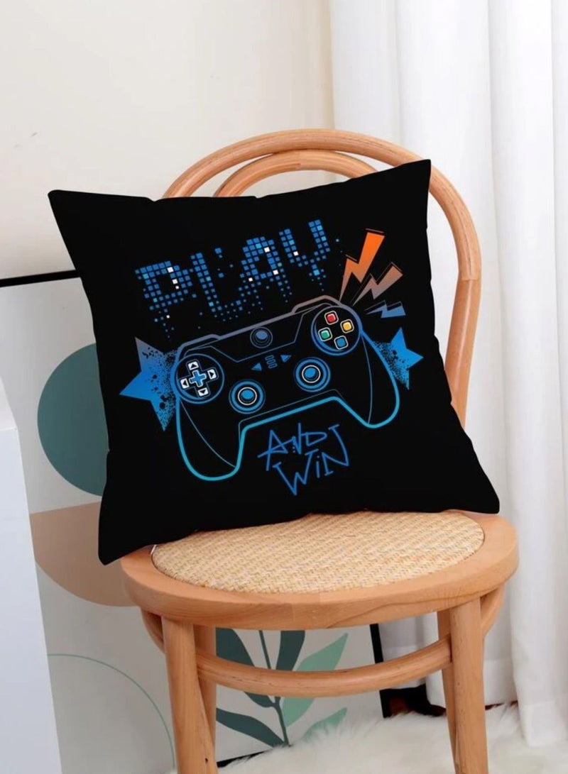 Decorative cushion cover without filling for sofa with gaming print, multi-colour, 45*45cm - Image 2