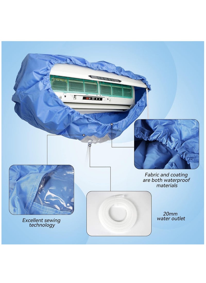 SYOSI - Split Air Conditioning Cleaning Waterproof Cover Bag, AC Unit Dust Washing Clean Cover Kit with 9ft Water Pipe Wall Mounted Air Conditioning Protector Service Bag Fits 9000 to 12000BTU - Image 1