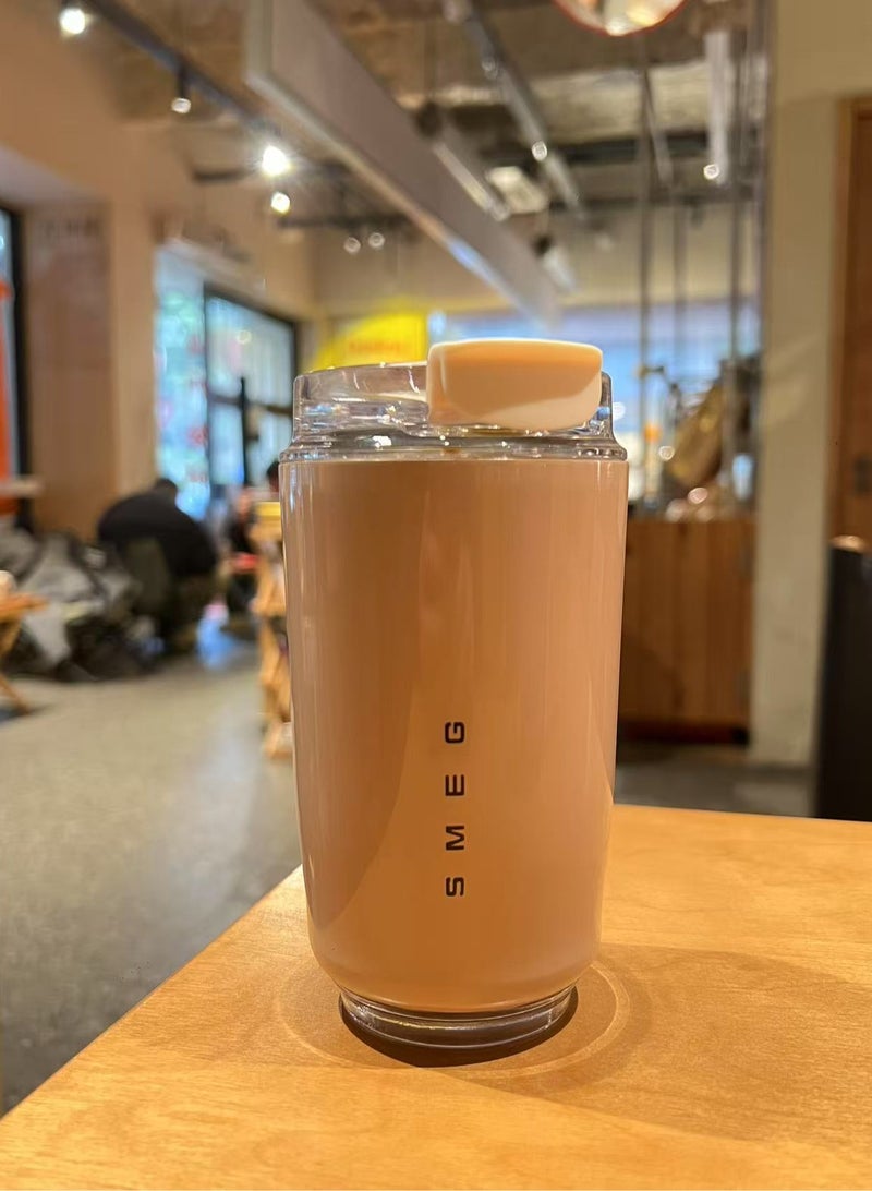smeg 320ML Beverage Cup Travel Portable Car Drinking Cup Stainless Steel Vacuum Leak proof 320ML Coffee Thermos（Pink）  - Image 2