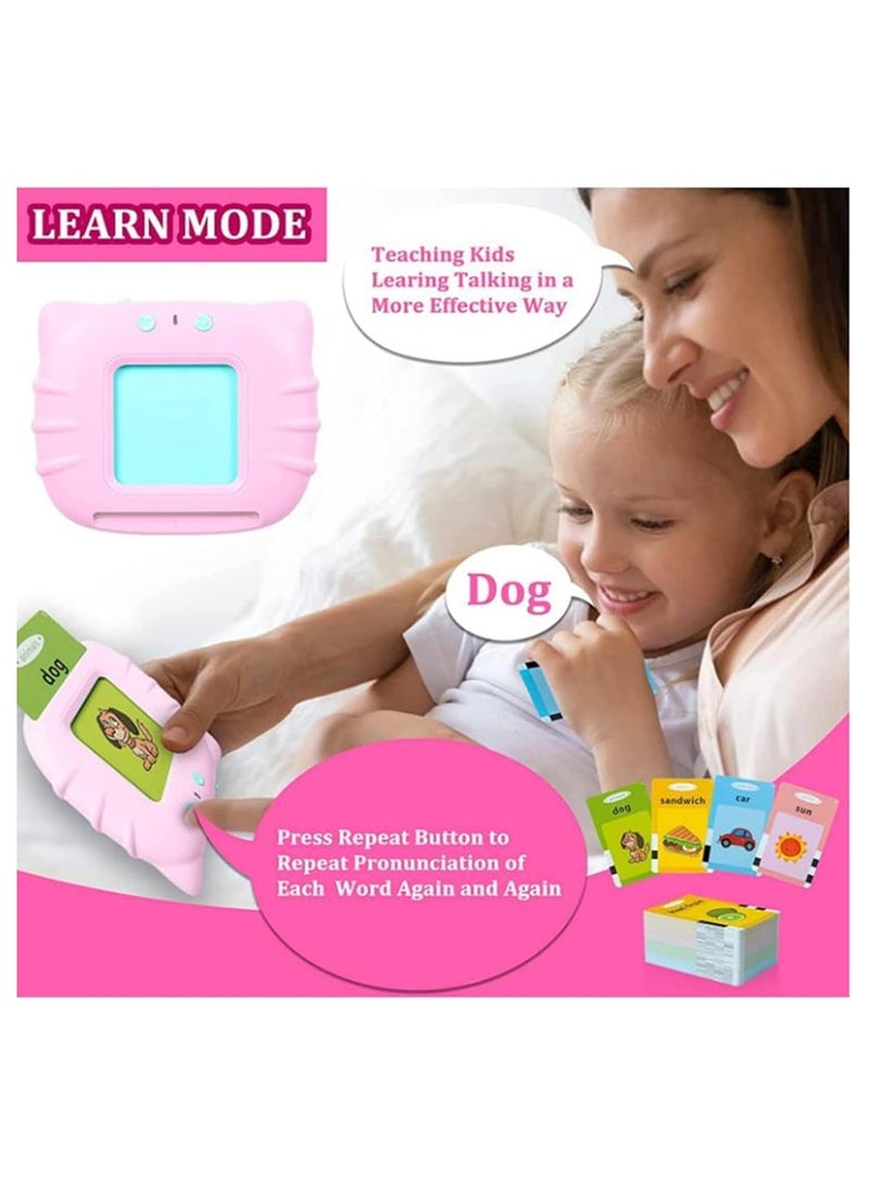 Flash Cards for Toddlers, 224 Words Flashcard Learning toys for 2 3 4 year olds Preschool Learning Resource Electronic Interactive Toys, For Boys and Girls Speech Therapy (PINK 01) - Image 4