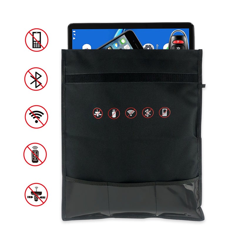car key protector signal shielding bag anti-radiation bag wallet tablet phone privacy protection bag black 35x45cm shielding bag large - Image 2