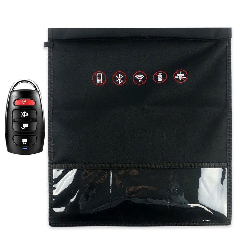 car key protector signal shielding bag anti-radiation bag wallet tablet phone privacy protection bag black 35x45cm shielding bag large - Image 3