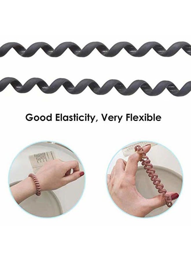 SIADEE Spiral Hair Ties Set - 10 Piece Medium Coil Elastics for Thick Hair, Multicolor No-Crease Telephone Cord Plastic Ties for Women and Girls (Matte Color) - Image 4