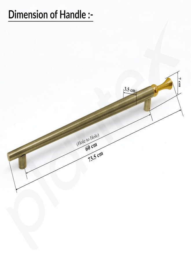 Plantex Main Door Handle/Stainless Steel & Aluminium Door Handle/600mm Pull-Push Handle for Home/Office/Hotel - Pack of 1 (DTMD-413, Brass Antique & Gold) - Image 2