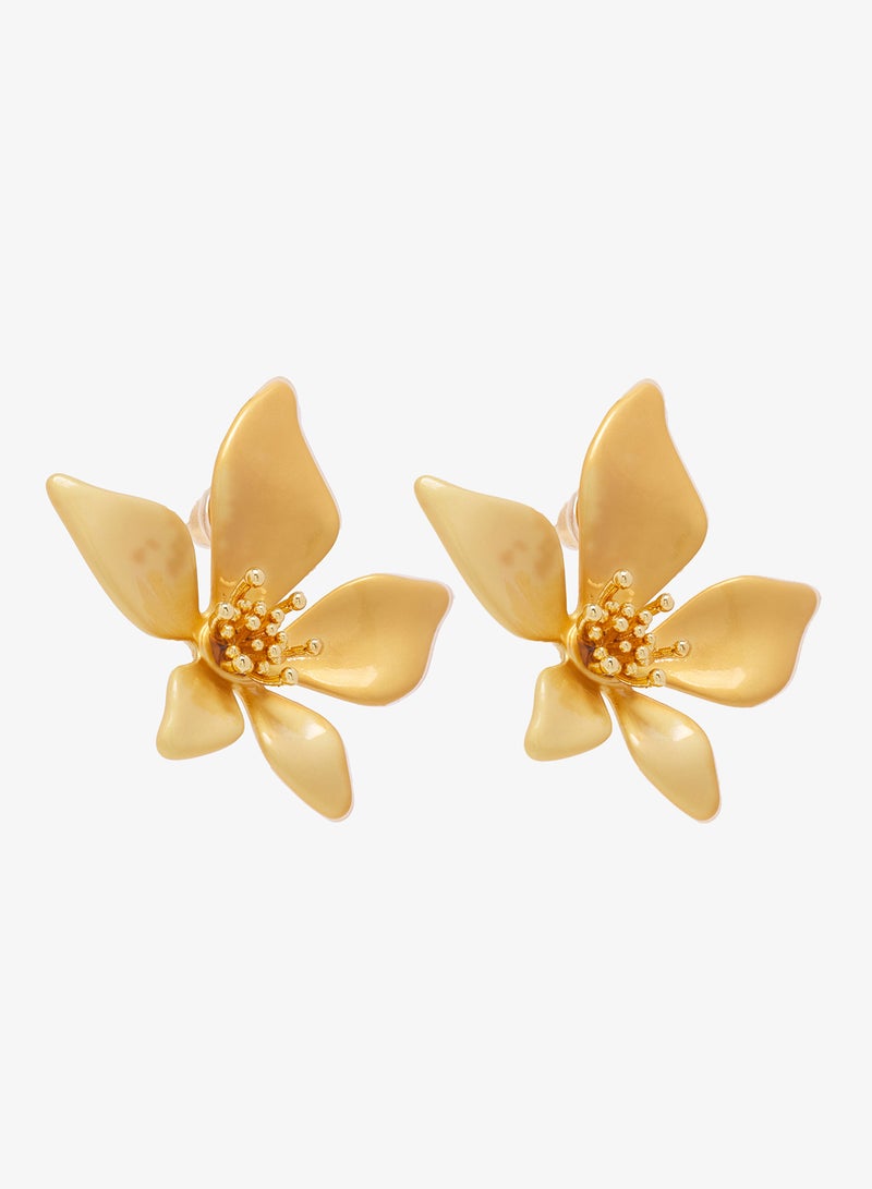 Ginger Floral Shape Statement Earrings - Image 1