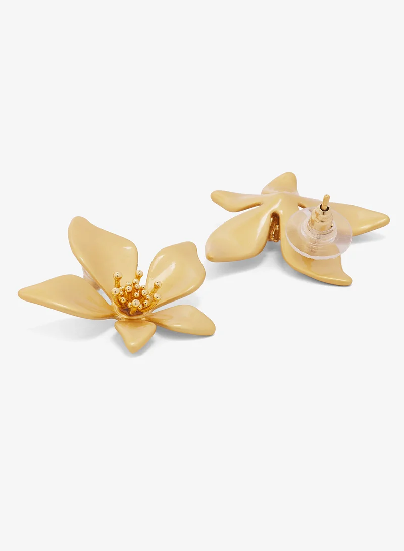 Ginger Floral Shape Statement Earrings