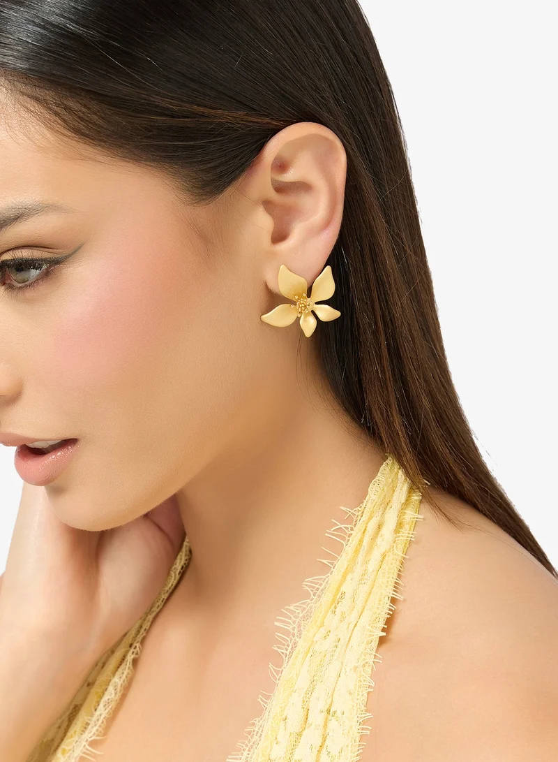 Ginger Floral Shape Statement Earrings