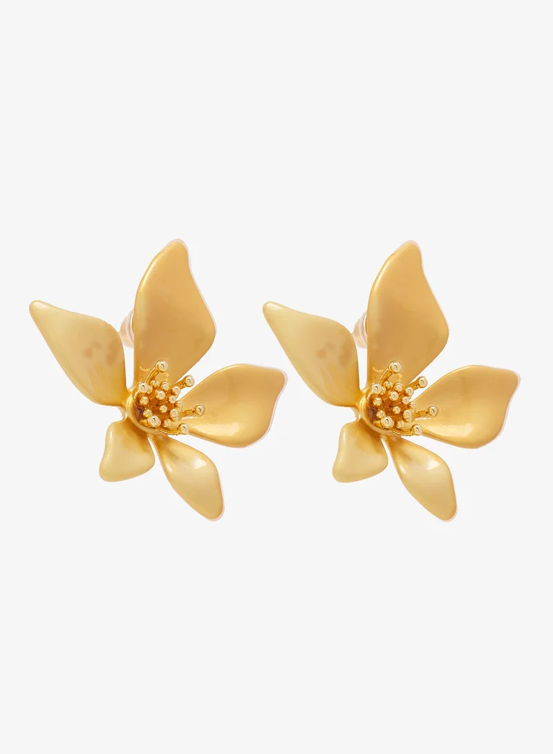 Ginger Floral Shape Statement Earrings