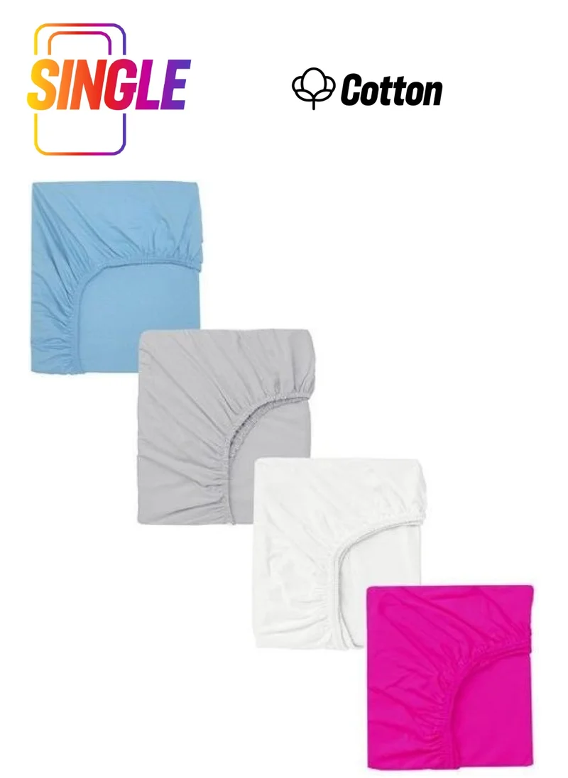 كوتن كونسيبت 4 Pieces 50 x 90 + 10 cm Mother's Side Elastic Combed Fabric Baby Sheet