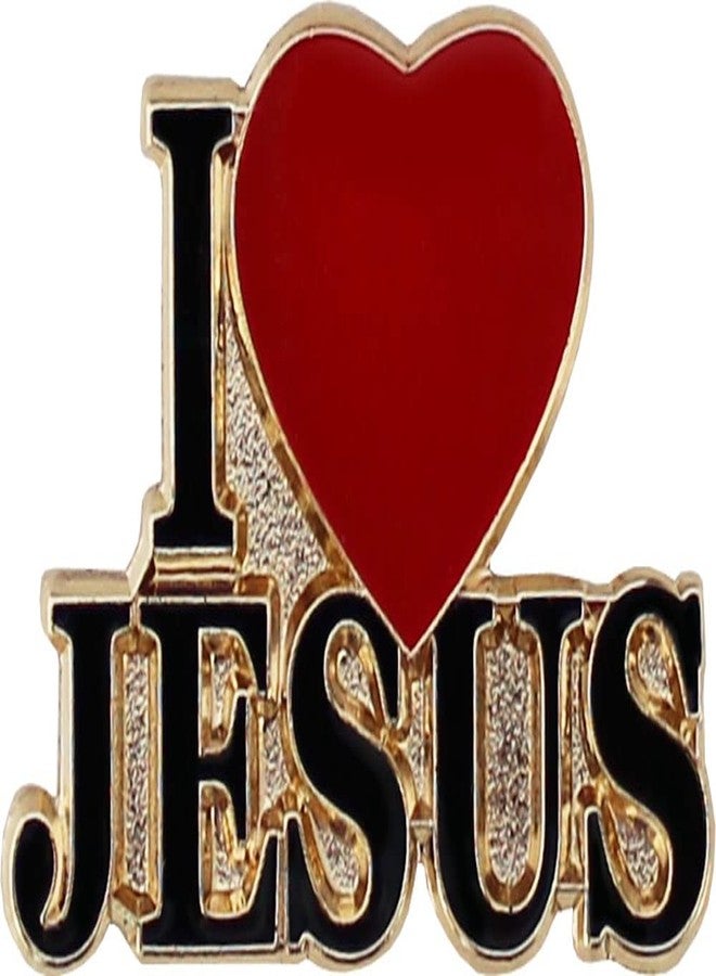 Flagline I Love Jesus Die-struck Metal Religious Lapel Pin with Butterfly Clasp Closure - Image 1