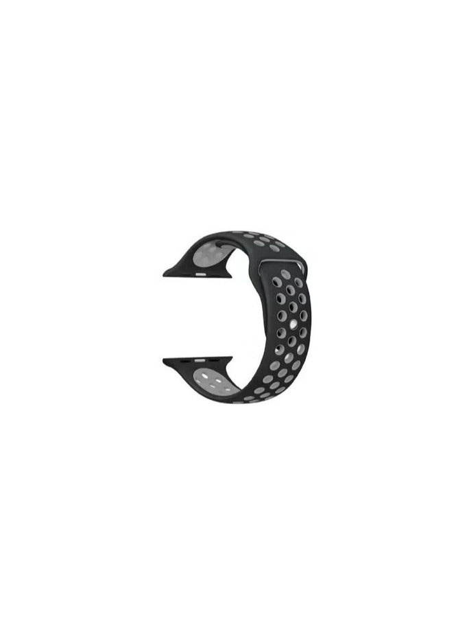 CATANES Sport Silicone Replacement Band For Apple Watch Series 44/45 mm Grey/Black - Image 1