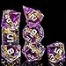 OUKELANWO Magic Lord Rings DND Dice Set with Box 7Pcs Resin LOTR DD Dice Set for Role Playing Game Purple Dungeons Dragons D and D Sharp Edge Dice D20 D12 D10 D8 D6 D4 - Image 4