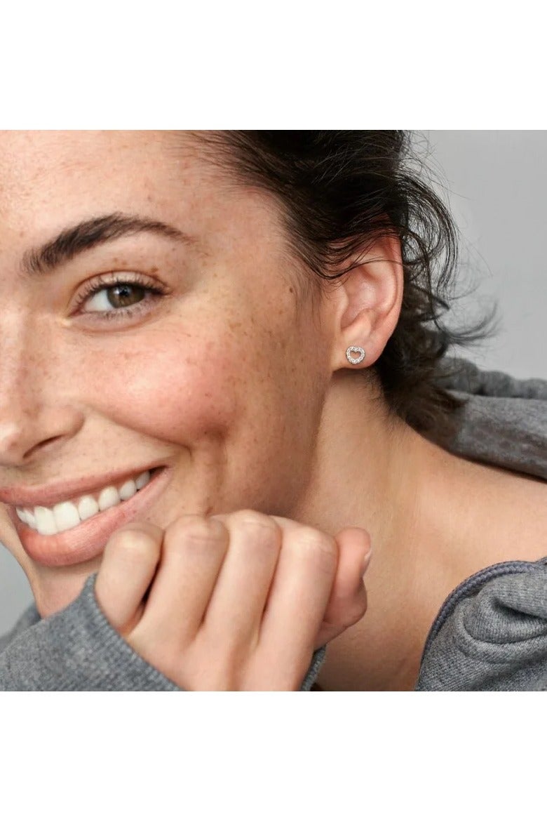 PANDORA Silver Stud Earring with Cubic Zirconia - Image 2