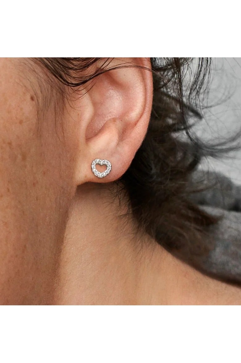 PANDORA Silver Stud Earring with Cubic Zirconia - Image 3