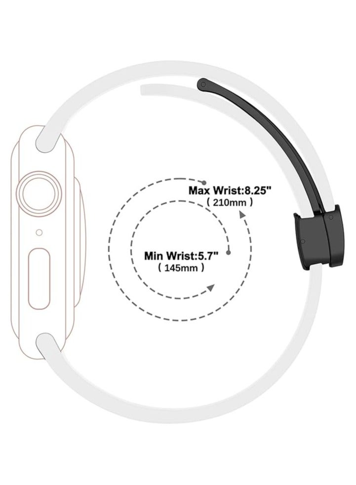 Denx Magnetic Silicone Band for Apple Watch 41mm 40mm 45mm 44mm 49mm 38mm 42mm, Women Men Replacement Wristbands Silicone Sport Strap for Apple Watch Series 9/Ultra 2/8/Ultra/7/SE/SE 2nd/6/5/4/3/2/1, iWatch Band (White) - Image 4