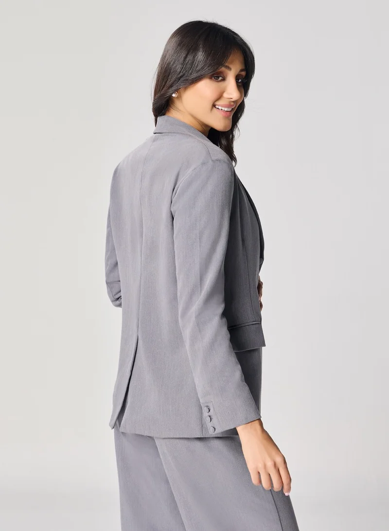 Zigzag Grey Oversized Every Day Blazer