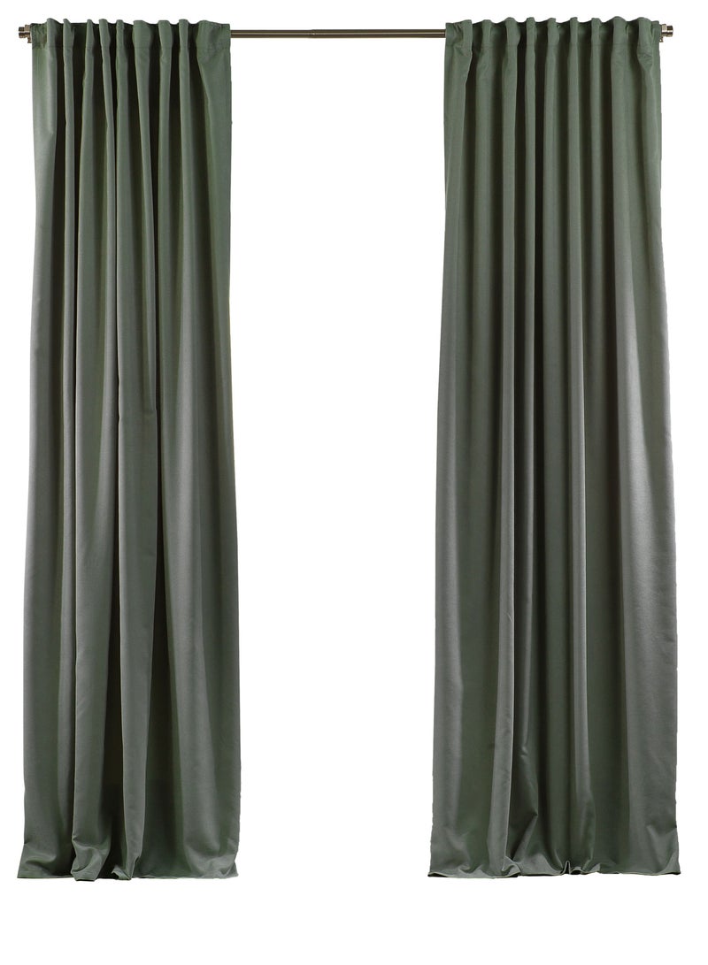 Zeenah Furniture Solid Color Home Decorative Curtains Velvet Look 2 Panels Hanging Back Tap & Rod Pocket Living Room Nursery Room Kitchen Office Windows Home Decoration  - Image 5