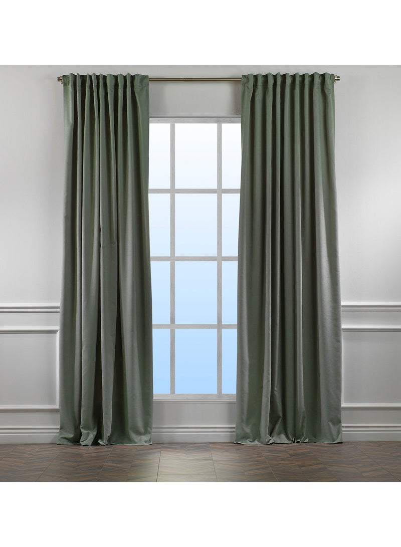 Zeenah Furniture Solid Color Home Decorative Curtains Velvet Look 2 Panels Hanging Back Tap & Rod Pocket Living Room Nursery Room Kitchen Office Windows Home Decoration  - Image 1