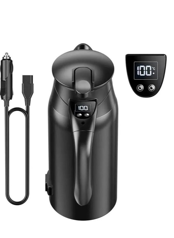 Denx Car Electric Kettle 800ml Smart Travel Water Boiler 12V 24V Dual Voltage Portable Kettle with Digital Display Stainless Steel Interior Fast Heating Travel Car Accessory for Tea Coffee - Image 5