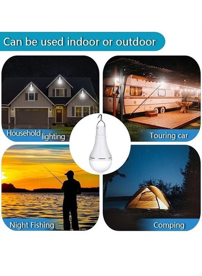 Portable Solar Light Bulbs, USB Rechargeable Emergency LED Bulbs with Remote Timer for Shed Hiking Camping Tent Hurricane Power Outage Lamps Outdoor Indoor Home Garden Yard Lights - Image 5