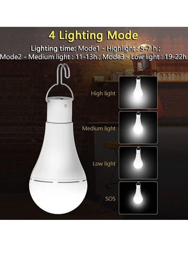 Portable Solar Light Bulbs, USB Rechargeable Emergency LED Bulbs with Remote Timer for Shed Hiking Camping Tent Hurricane Power Outage Lamps Outdoor Indoor Home Garden Yard Lights - Image 4