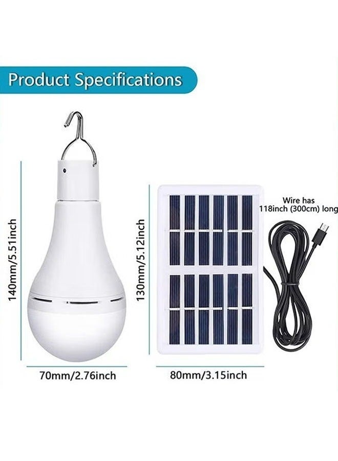 Portable Solar Light Bulbs, USB Rechargeable Emergency LED Bulbs with Remote Timer for Shed Hiking Camping Tent Hurricane Power Outage Lamps Outdoor Indoor Home Garden Yard Lights - Image 3