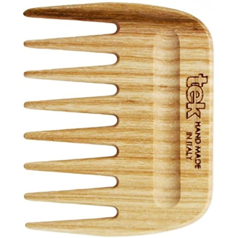 TEK  Small Comb with Wide Teeth in Natural Wood Handmade in Italy for Thick Curly or Wavy Hair  9 x 75 cm