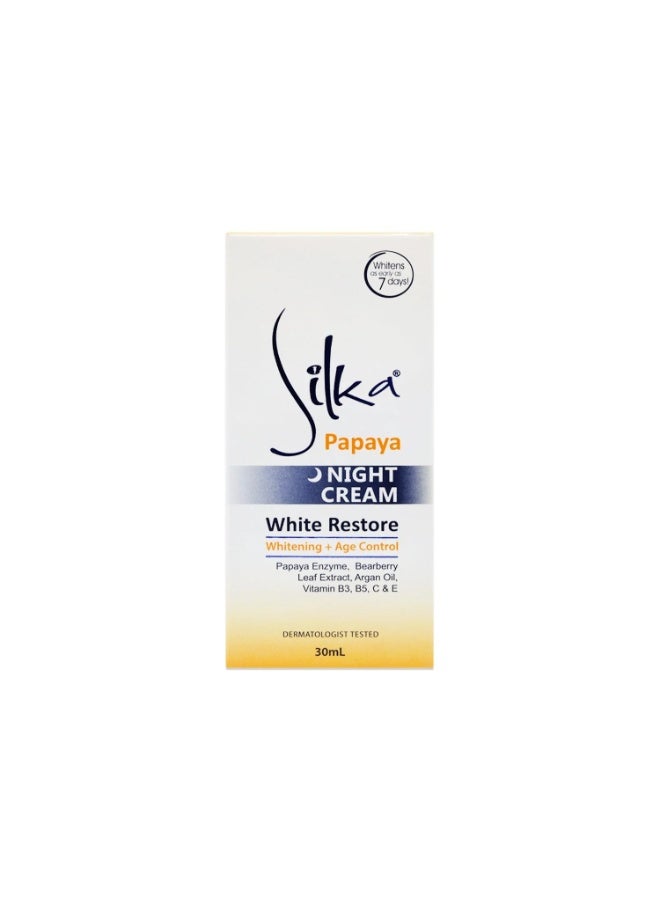 Papaya NIGHT CREAM White Restore Whitening Age Control 30ml