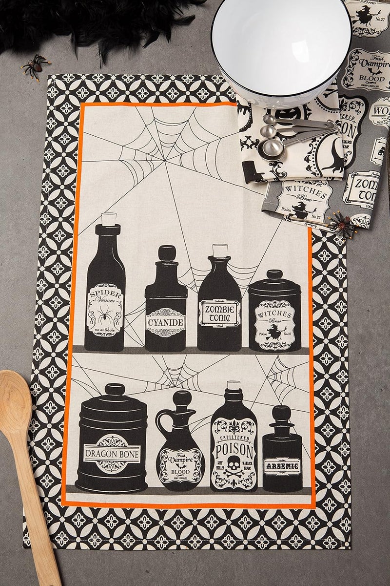 DII Halloween Hand Towels for The Kitchen Decorative Spooky  Fun Cotton Printed Dishtowel Set 18x28 Hocus Pocus 3 Count - Image 4