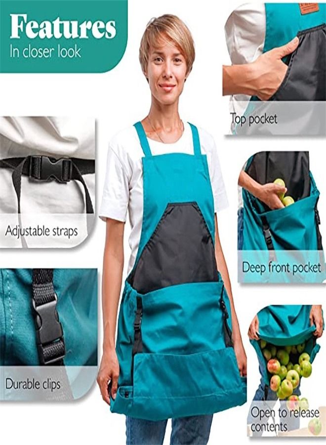 Generic Waterproof Gardening Apron with Pockets Garden Harvest Pouch with Quick Release Pockets for Convenient Gardening - Image 1