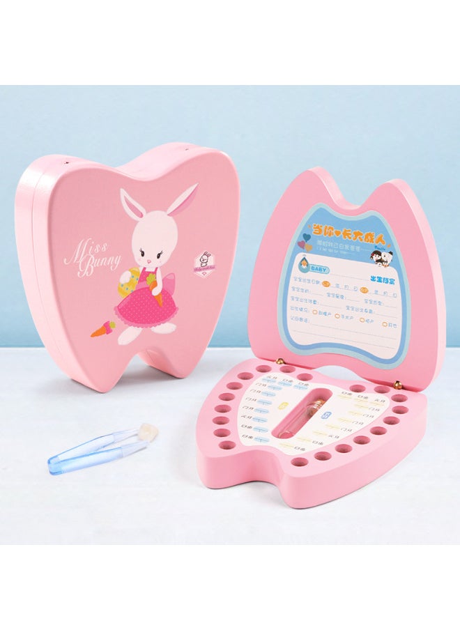 Generic Children's Deciduous Teeth Preservation Commemorative Box Girl's Wooden Baby's Fairy Collection Bottle Boy's Replacement Teeth Storage Box-Color:Beech Tooth-shaped Milk Tooth Box ]  - Image 5