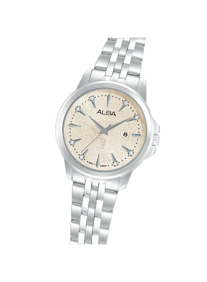 Alba Fashion Women’s Watch AH7EY3X1, 32 mm Ivory Dial, Stainless Steel Case & Bracelet, 50 m WR - Image 4
