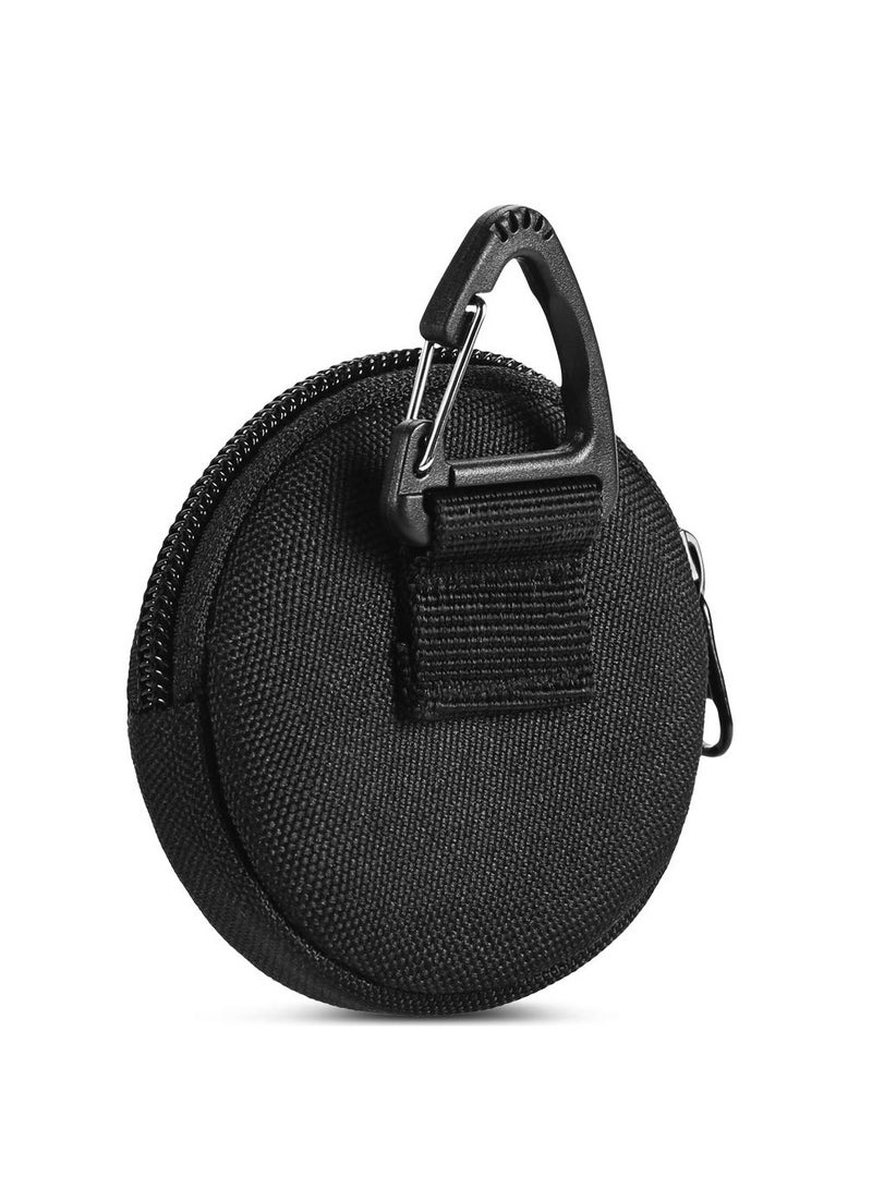 SOLARAE Outdoor Circle Key Holder Case - Small Zipper Coin Purse & Keychain Wallet, EDC Pouch for Military Gear, Change Wallet, Wireless Headset Pack - Set of 3 Pieces - Image 3