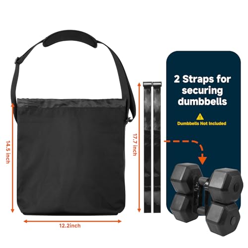 Xxerciz Dumbbells Carry Bag with Adjustable Strap Portable Fitness Dumbbell Storage Bag Case Gym Crossbody Bag with Soft Pad for Carrying 1 Pair Dumbbells Each from 5 LBS to 20 LBS - Image 3