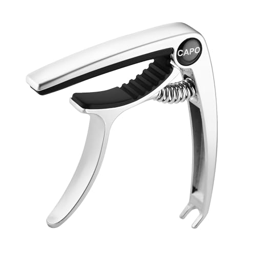 IMUSGO Guitar Capo, Capo for acoustic guitar, Capo for electric guitar, acoustic guitar capo 6 string, Guitar Capo for acoustic, Kapo, Guitar capos（Silver） - Image 1