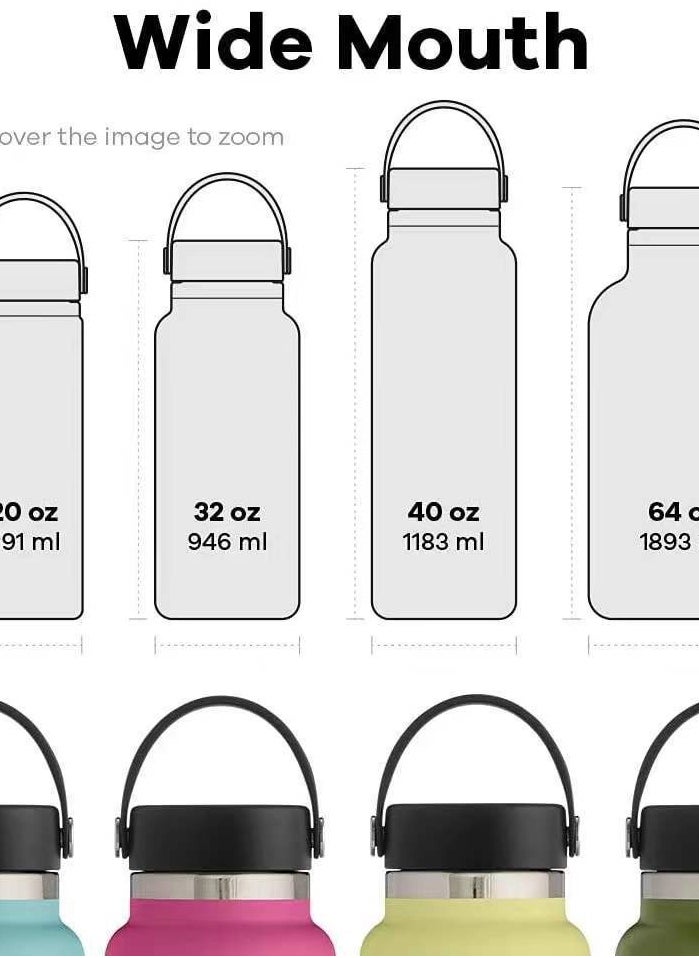 Hydro Flask - Stainless Steel Vacuum Insulated Water Bottle Outdoor Sports Kettle Thermos Cup 946ml 32oz-Scandinavian Powder - Image 1