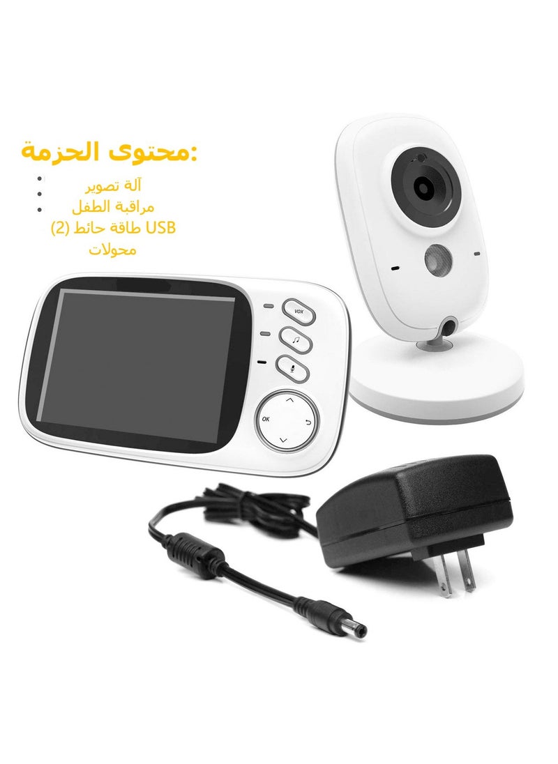 ماركة غير محددة - كاميرا مراقبة 2.4G لمراقبة الأطفال طويلة المدى، نطاق لاسلكي 850 بوصة، رؤية ليلية، مراقبة درجة الحرارة وشاشة ملونة محمولة 3.2 بوصة - Image 1