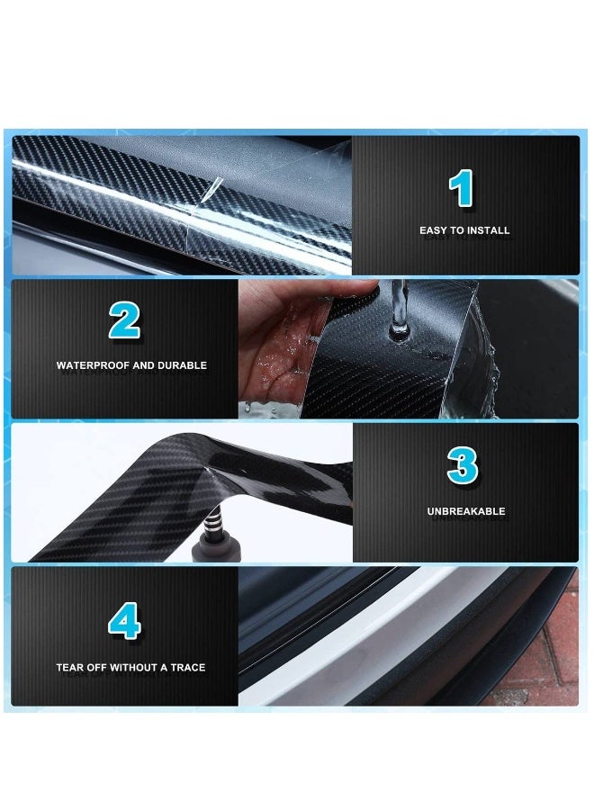 Car Edge Door Guards Door Sill Protector 3 Rolls 5D Carbon Fiber Black Vinyl Wrap Automotive Vehicles Door Sill Protector Anti Collision Film Fits for Car 2In x 17Ft 1.2In x 17Ft 2.7In x 33Ft - Image 3