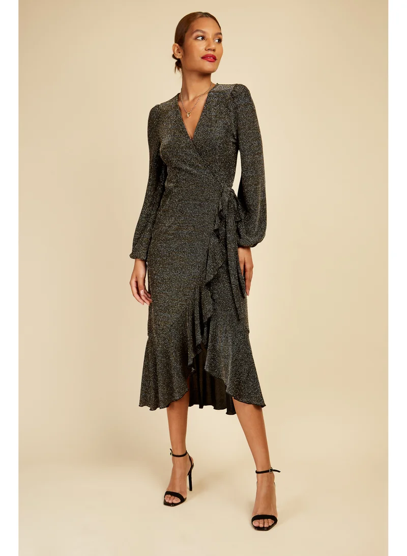 Little Mistress Little Mistress Copper Criss Cross Lurex Jersey