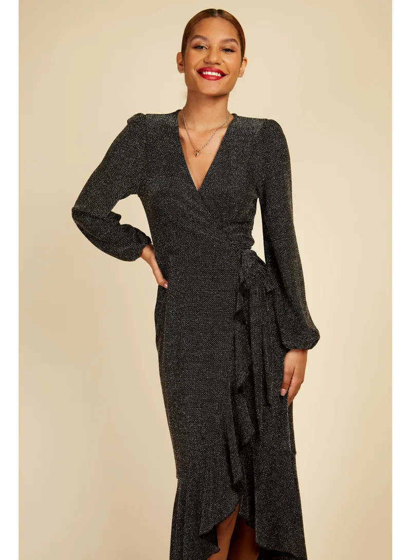 Little Mistress Little Mistress Copper Criss Cross Lurex Jersey