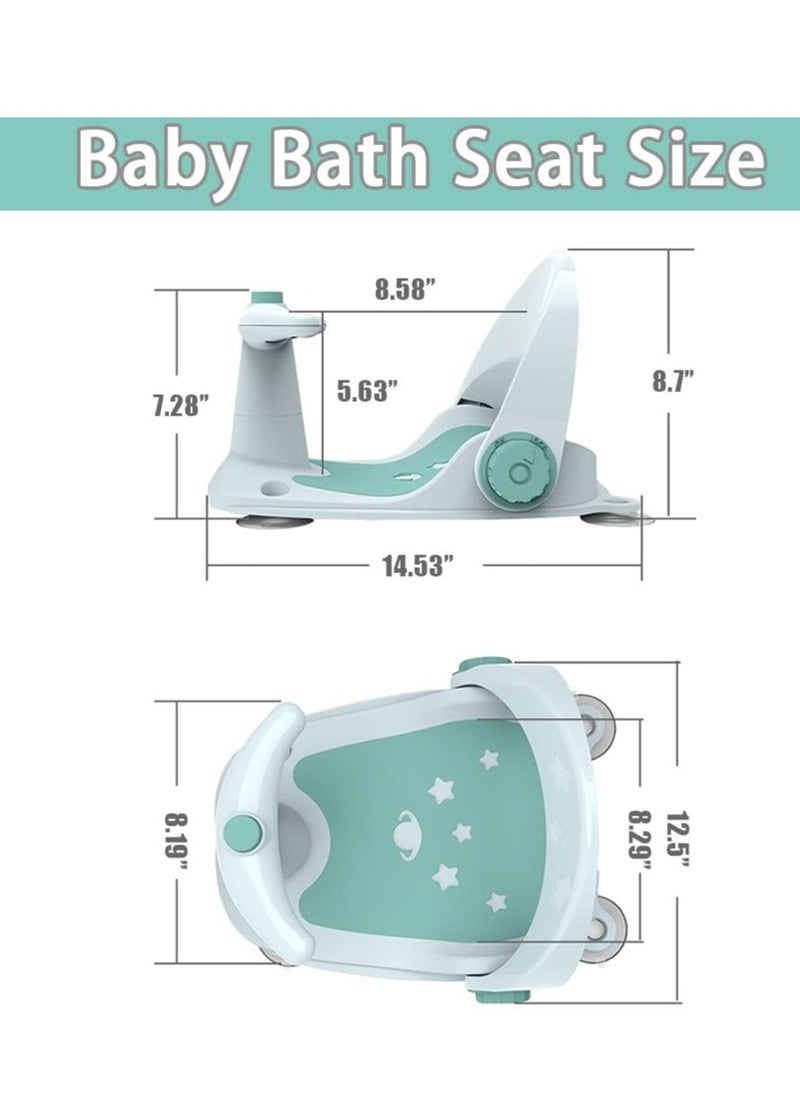 MIXDE - Baby Bath Seat for Tub Sit Up Shower Chair,Collapsible Infant Toddler Bathtub Seat for 6 to 36 Months,Non-Slip Soft Mat,Adjustable Backrest Support,Secure Suction Cups - Image 1