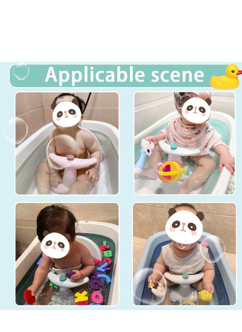 MIXDE - Baby Bath Seat for Tub Sit Up Shower Chair,Collapsible Infant Toddler Bathtub Seat for 6 to 36 Months,Non-Slip Soft Mat,Adjustable Backrest Support,Secure Suction Cups - Image 1
