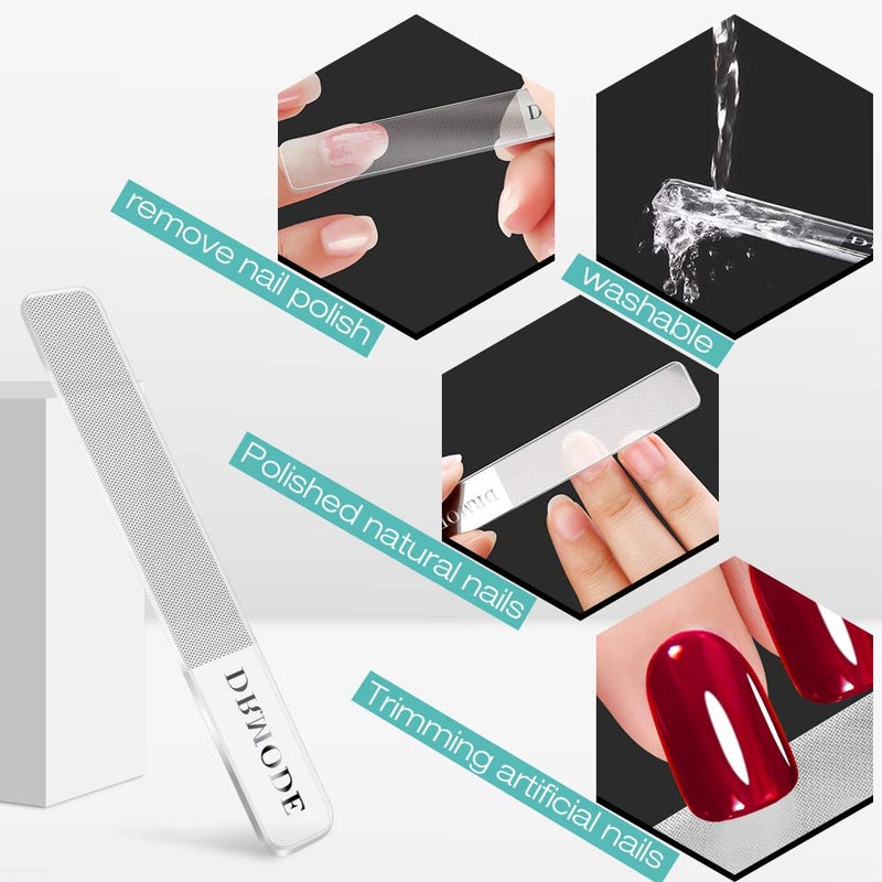 DRMODE Glass Nail File - 2PC Upgrade Glass Nail Shiner for Natural Nails Nano Nail Buffers Crystal Polisher with Case, Professional Manicure Tools Kit for Acrylic Nail Care for Women and Girls - Image 5