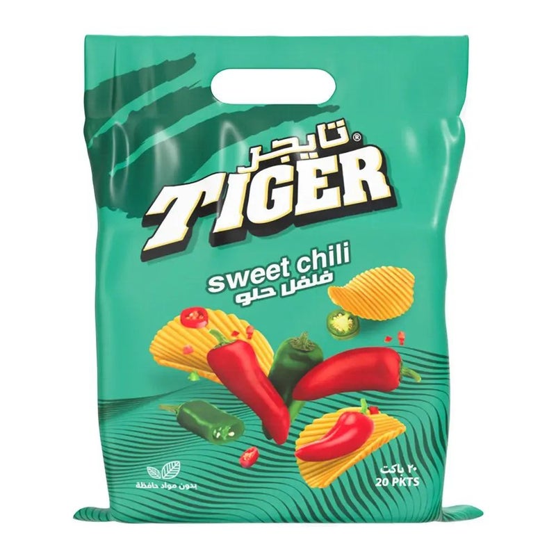 Tiger Sweet Chili Flavored Potato Chips- 20X12gms