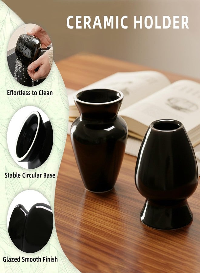 ECOLEMON Large Opening Matcha Whisk Holder for Shin Chasen, Black Matcha Whisk Stand, Chasens Holder, Kusenaoshi, Bamboo Whisks Reshaper - Image 4