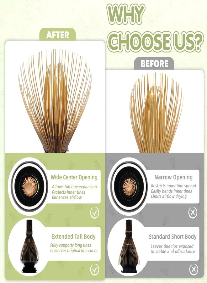 ECOLEMON Large Opening Matcha Whisk Holder for Shin Chasen, Black Matcha Whisk Stand, Chasens Holder, Kusenaoshi, Bamboo Whisks Reshaper - Image 3