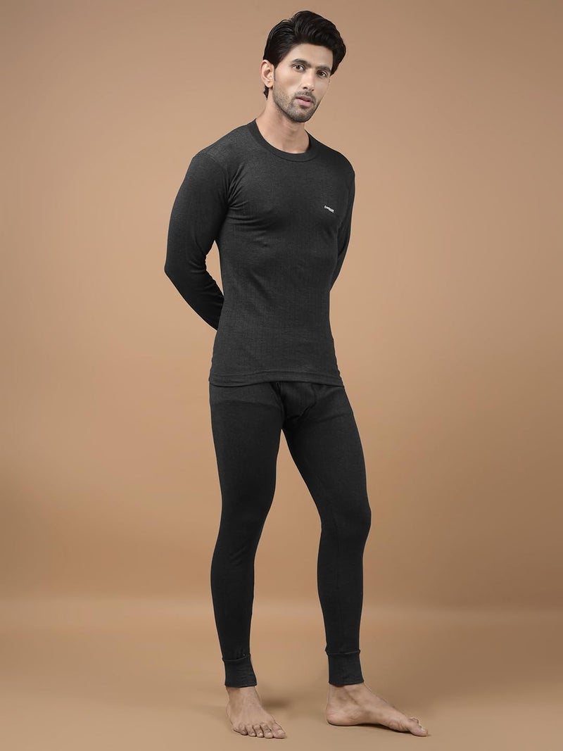 Dollar Wintercare Esteem Men's Thermal RN Vest & Trouser Set Black - Image 2