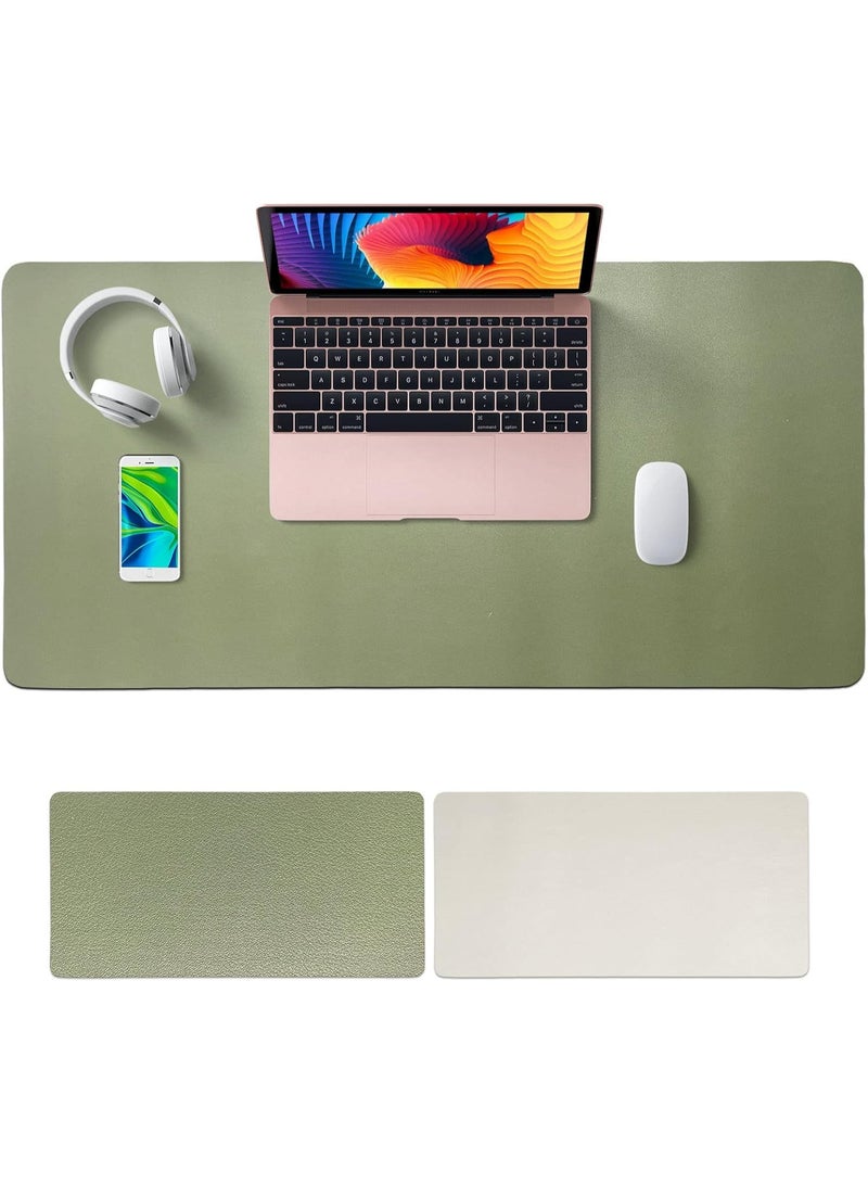 SKY-TOUCH وسادة ماوس كبيرة 80x40 سم، وسادة كمبيوتر جلدية لمكتب المكتب، وسادة ماوس للألعاب موسعة، واقي مكتب مزدوج الجوانب غير قابل للانزلاق ومقاوم للماء - Image 1