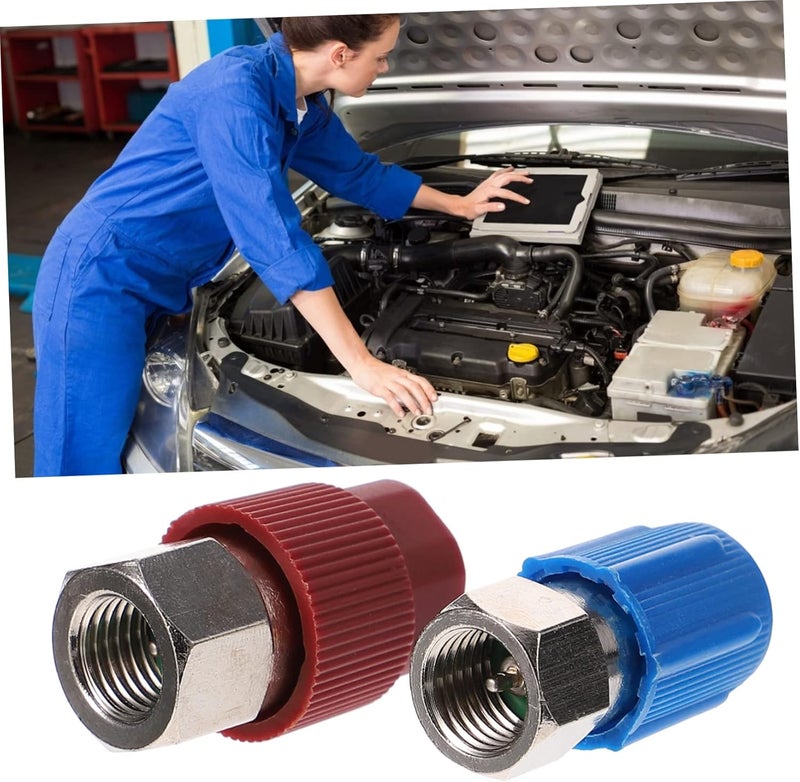 2Pcs High Low Quick Connect Couplers for Car to Adapters Reliable Access with Knobs Leak Design Color Coded - Image 5