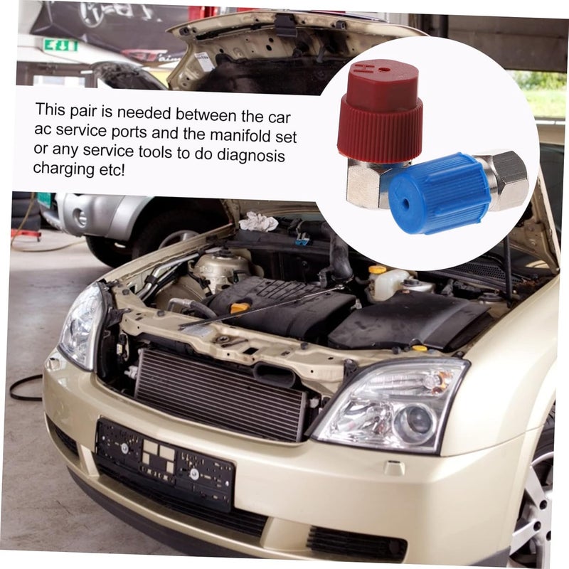2Pcs High Low Quick Connect Couplers for Car to Adapters Reliable Access with Knobs Leak Design Color Coded - Image 4